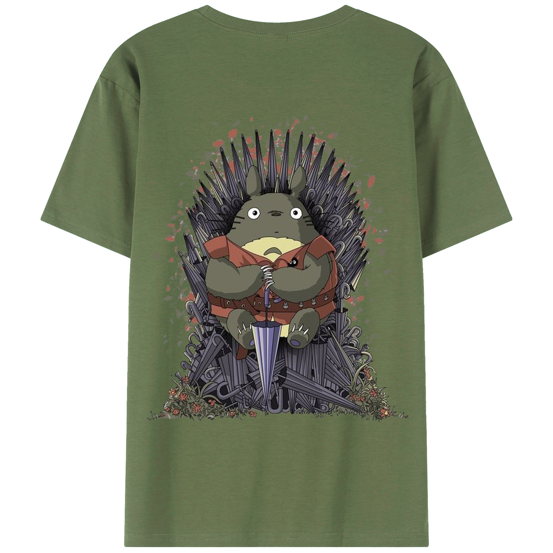 （画像用） となりのトトロ 草壁メイ 草壁サツキ My Neighbor Totoro Satsuki Kusakabe Mei Kusakabe 綿100％ メンズ半袖Tシャツ（バックプリント） 通気性